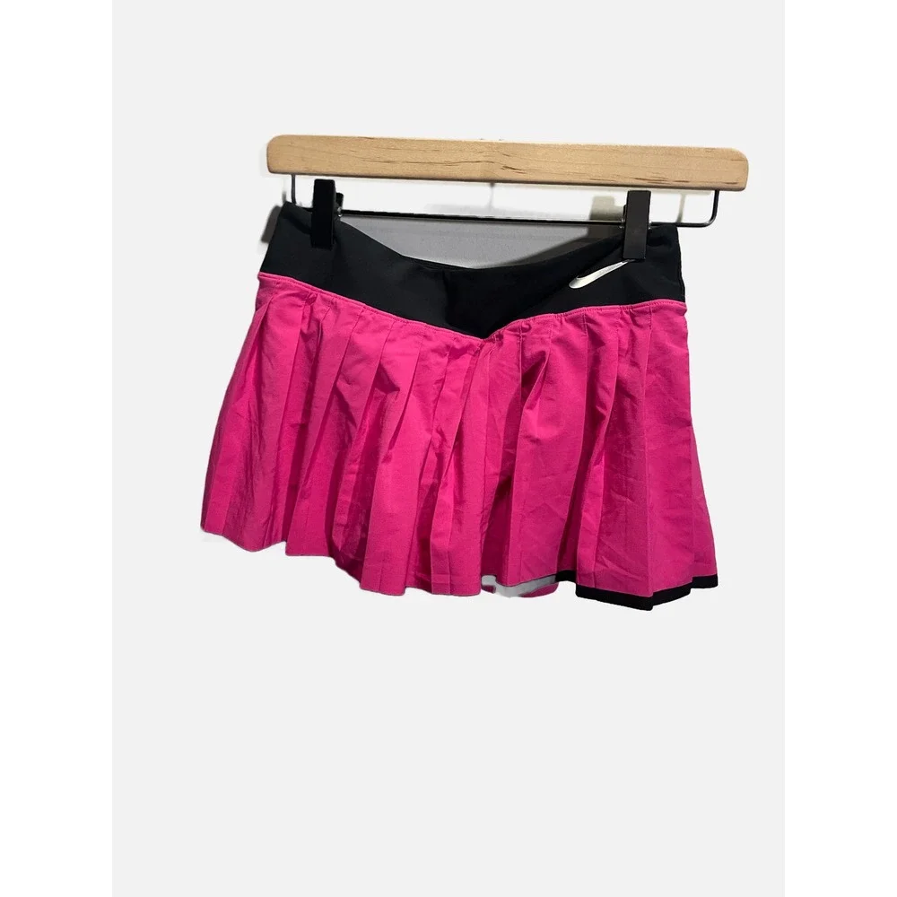 Nike Dri-FIT Tennis Skort Kids Medium Pink Pleated Athletic Activewear Skirt - Picture 2 of 5